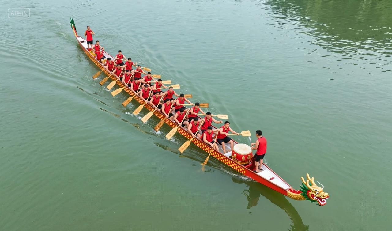 端午节龙舟比赛航拍民俗活动节日庆典背景
