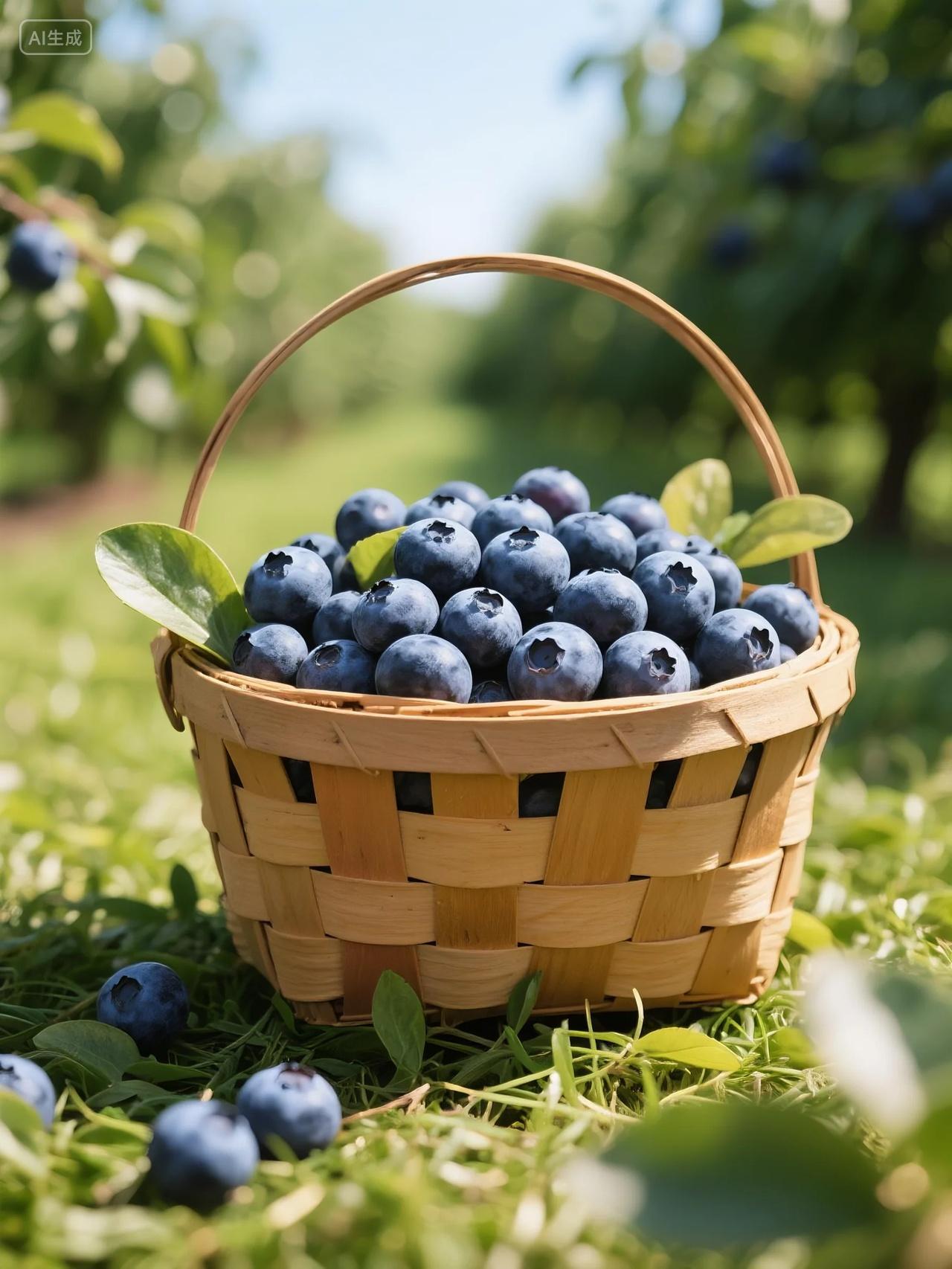 蓝莓采摘摄影图