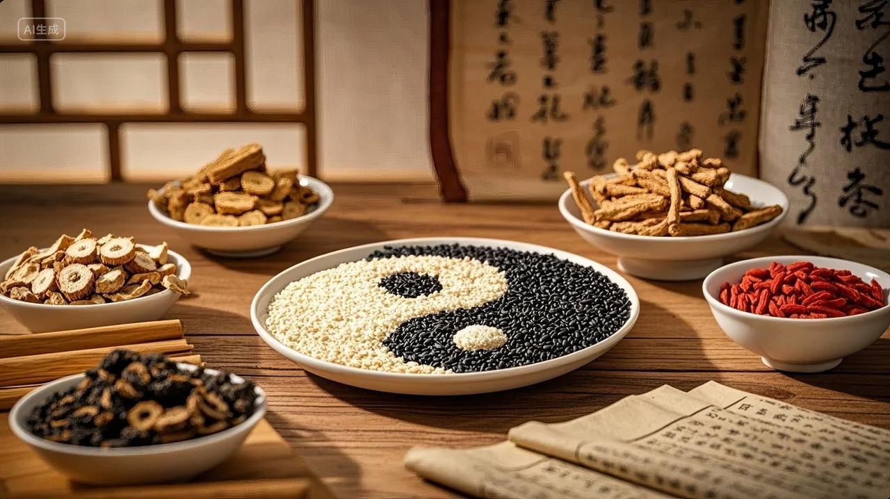 世界传统医药日中医养生太极八卦草药背景