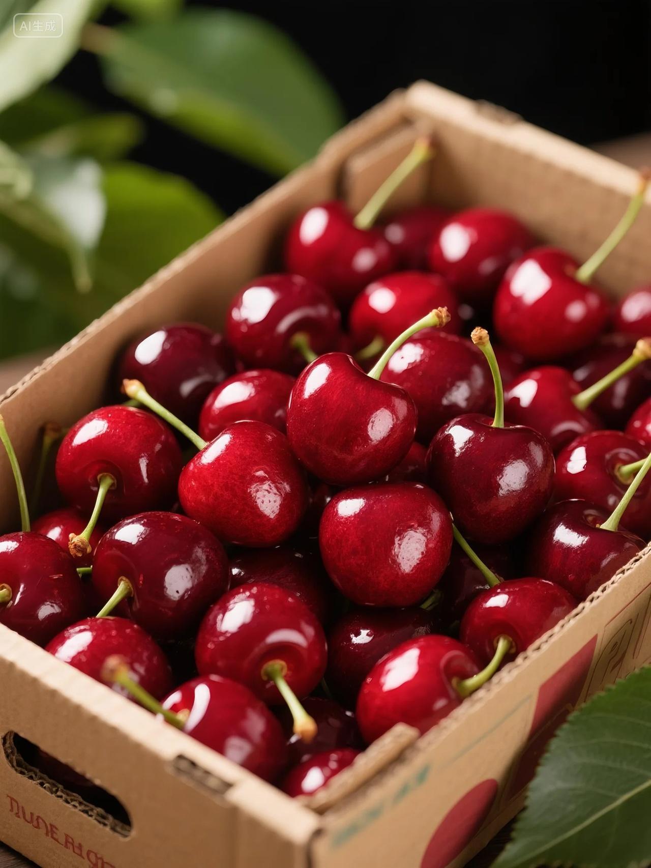 新鲜饱满车厘子水果摄影