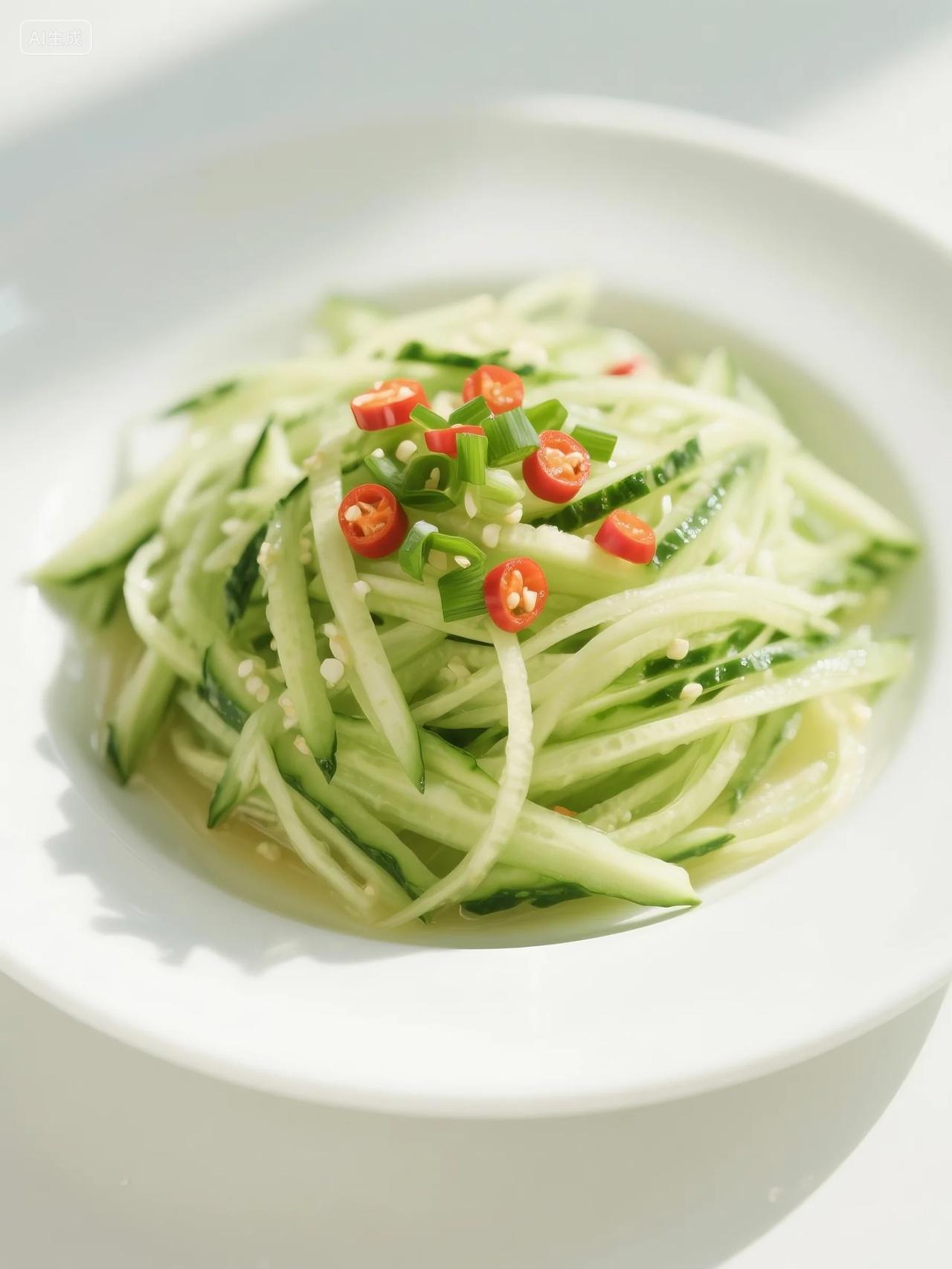 清脆凉拌青瓜丝美食图片