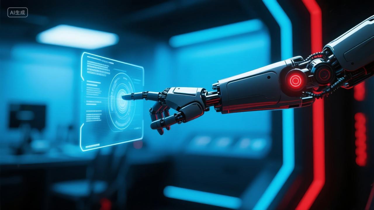 人工智能机械手臂触控未来科技医疗背景图