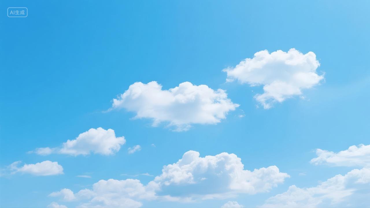 夏季蓝天白云晴空万里天气背景天空图