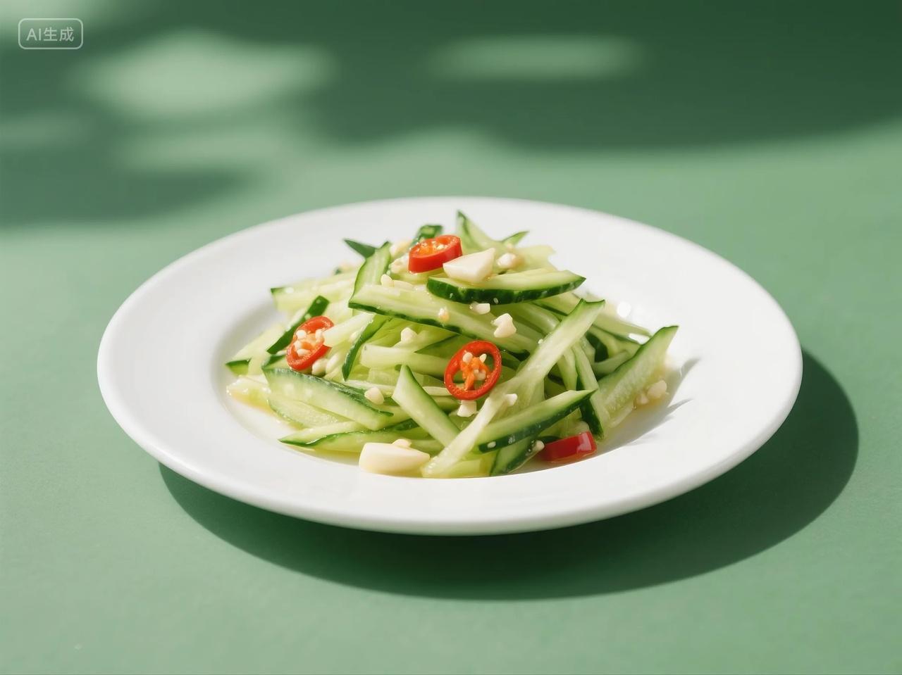 清脆凉拌青瓜美食摄影