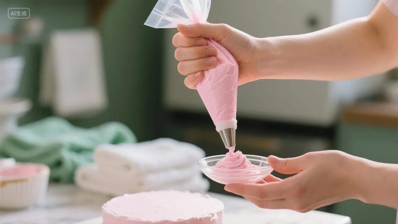 烘焙制作纸杯蛋糕奶油裱花美食甜点背景