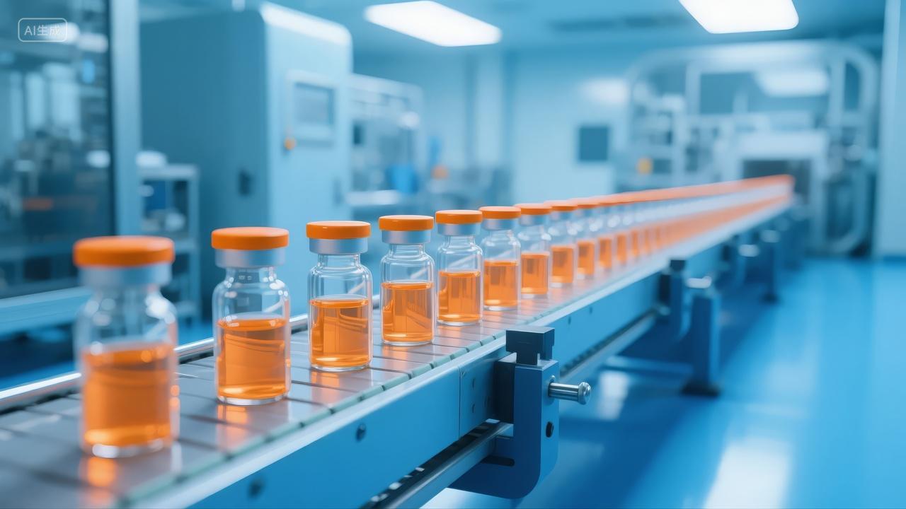 医药工厂疫苗生产线科技自动化制药背景图