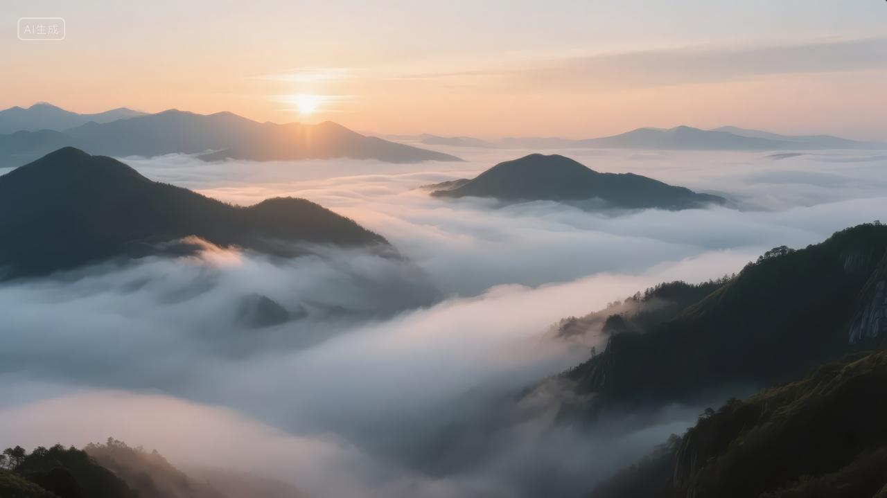 日出云海山峦希望励志企业文化背景图