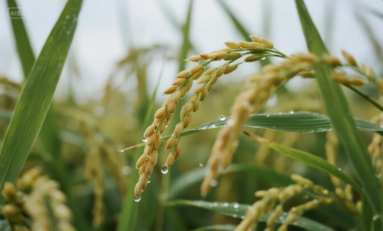 立秋节气水稻成熟丰收农业自然背景图