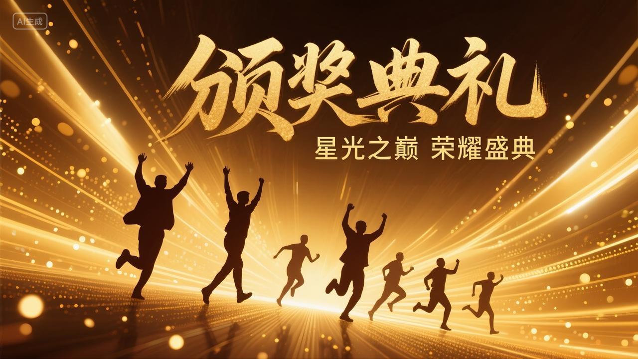 颁奖典礼舞台人物剪影背景