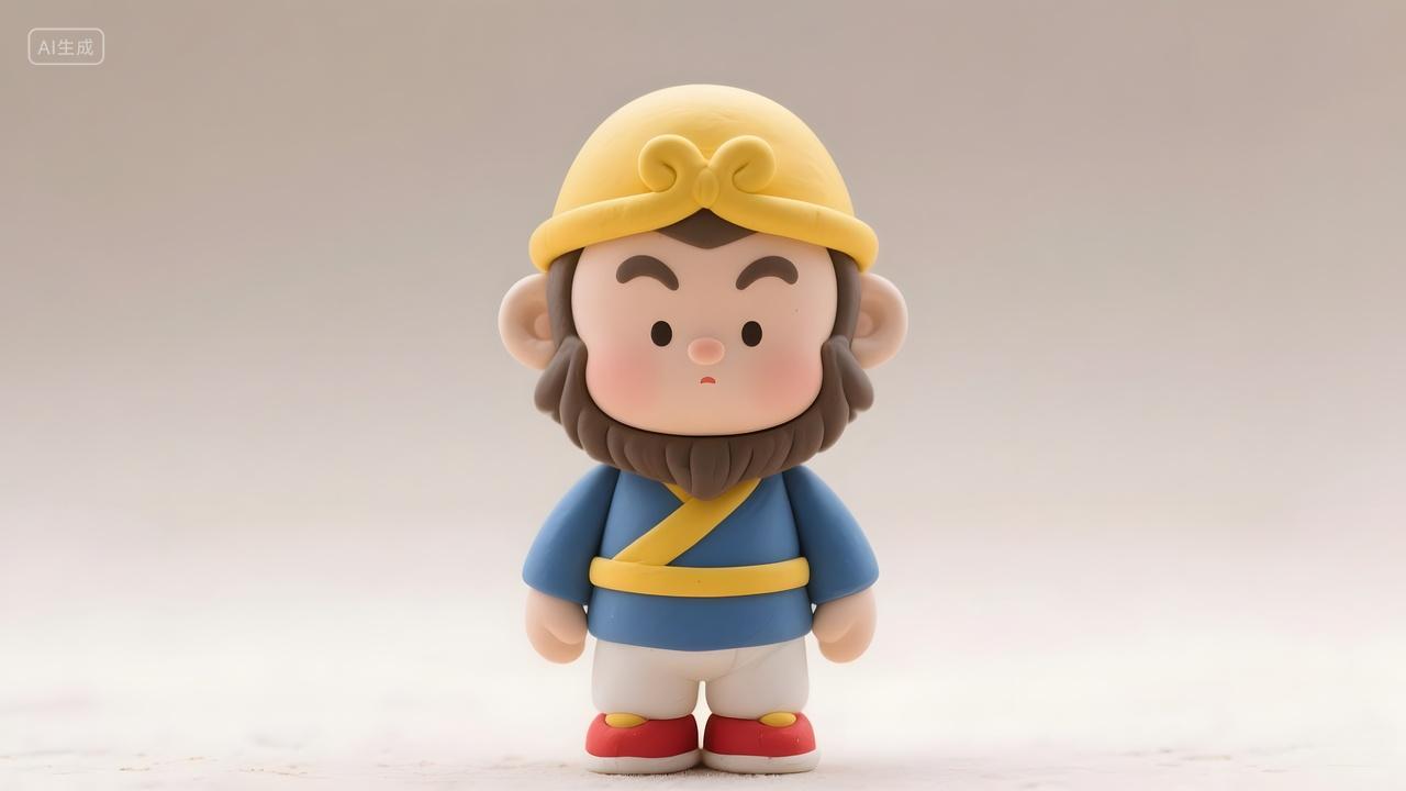 非遗泥塑沙僧卡通造型雕塑中国传统西游记人物艺术作品