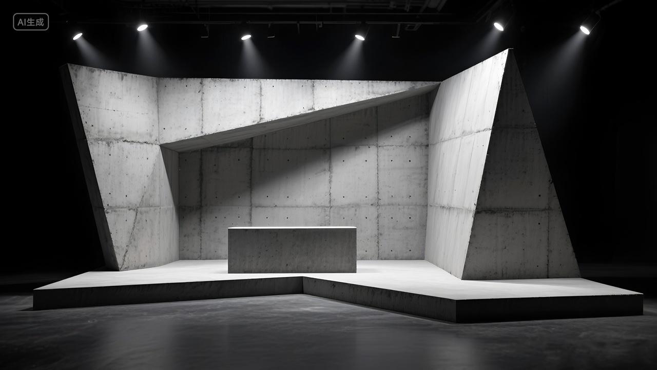 混凝土风格电商展示台产品展示模版