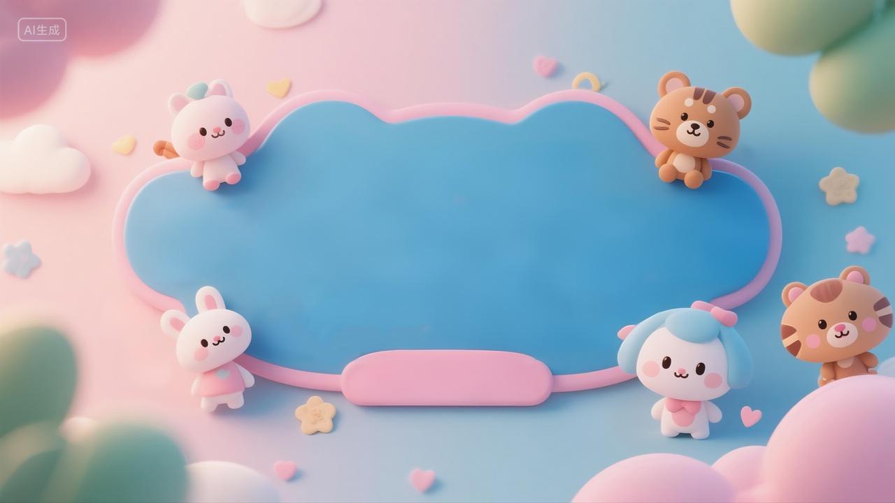 可爱卡通插画ppt封面背景