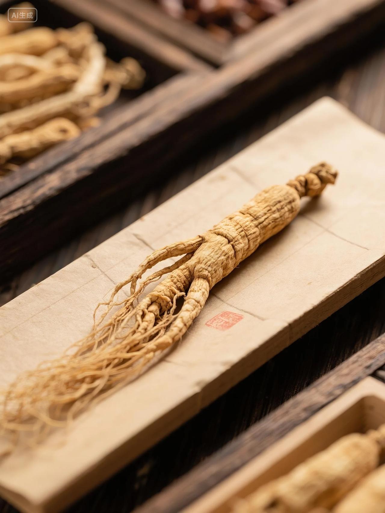 中药铺人参药材高清摄影