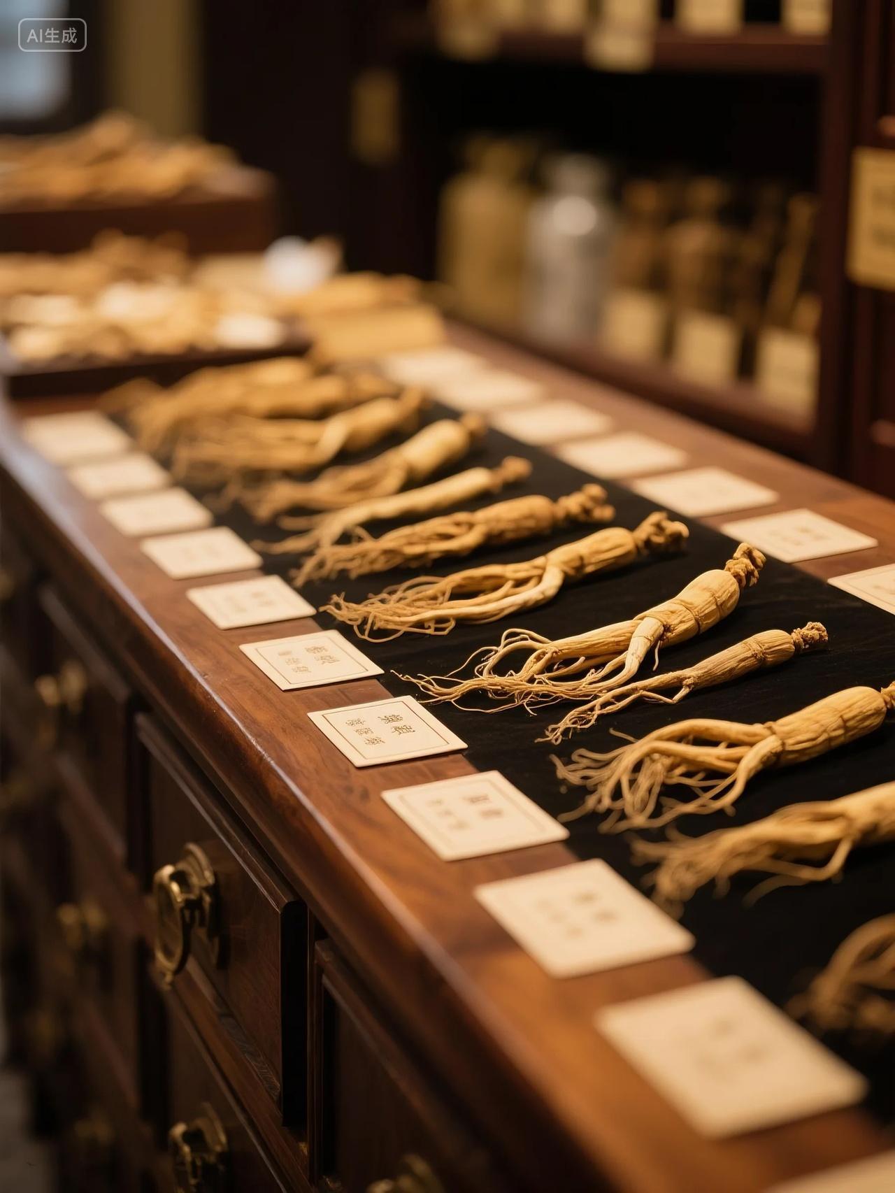 人参药材标本高清摄影