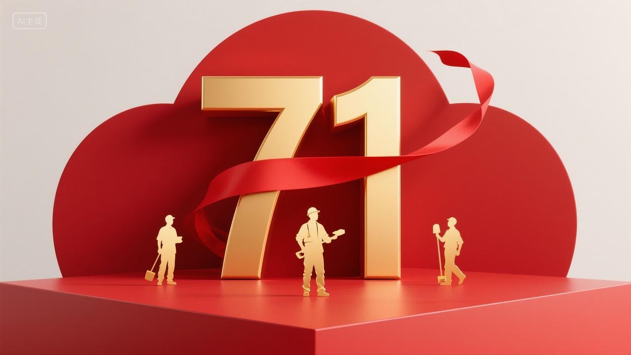 七一节红色背景节日氛围