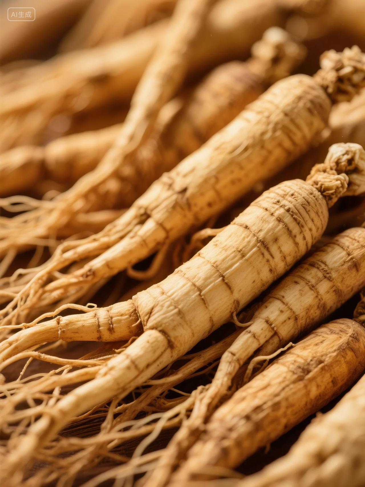 滋补人参图片特写摄影