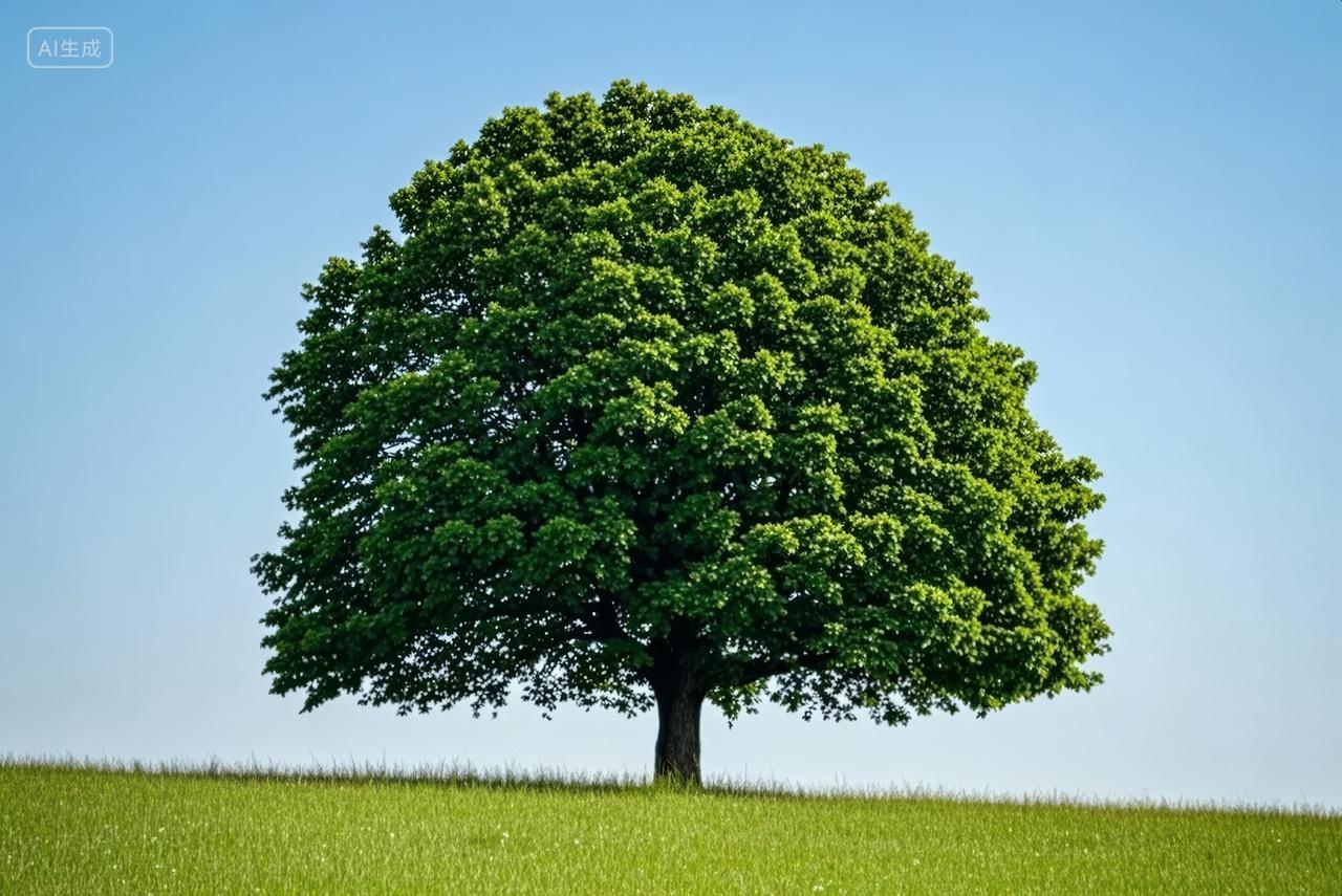 立夏节气大树草地蓝天白云环保生态背景图