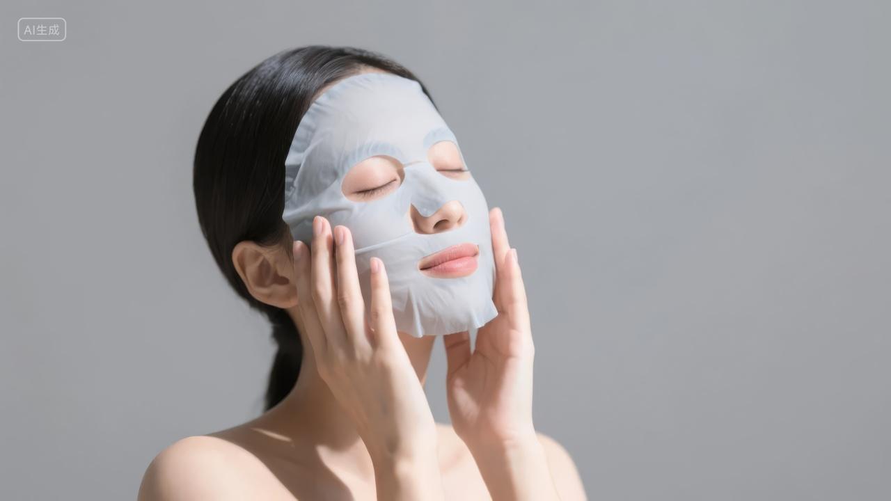 女性敷面膜护肤美容SPA保养背景