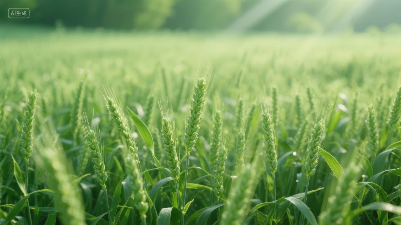 小满芒种小麦田绿色农业丰收自然背景图