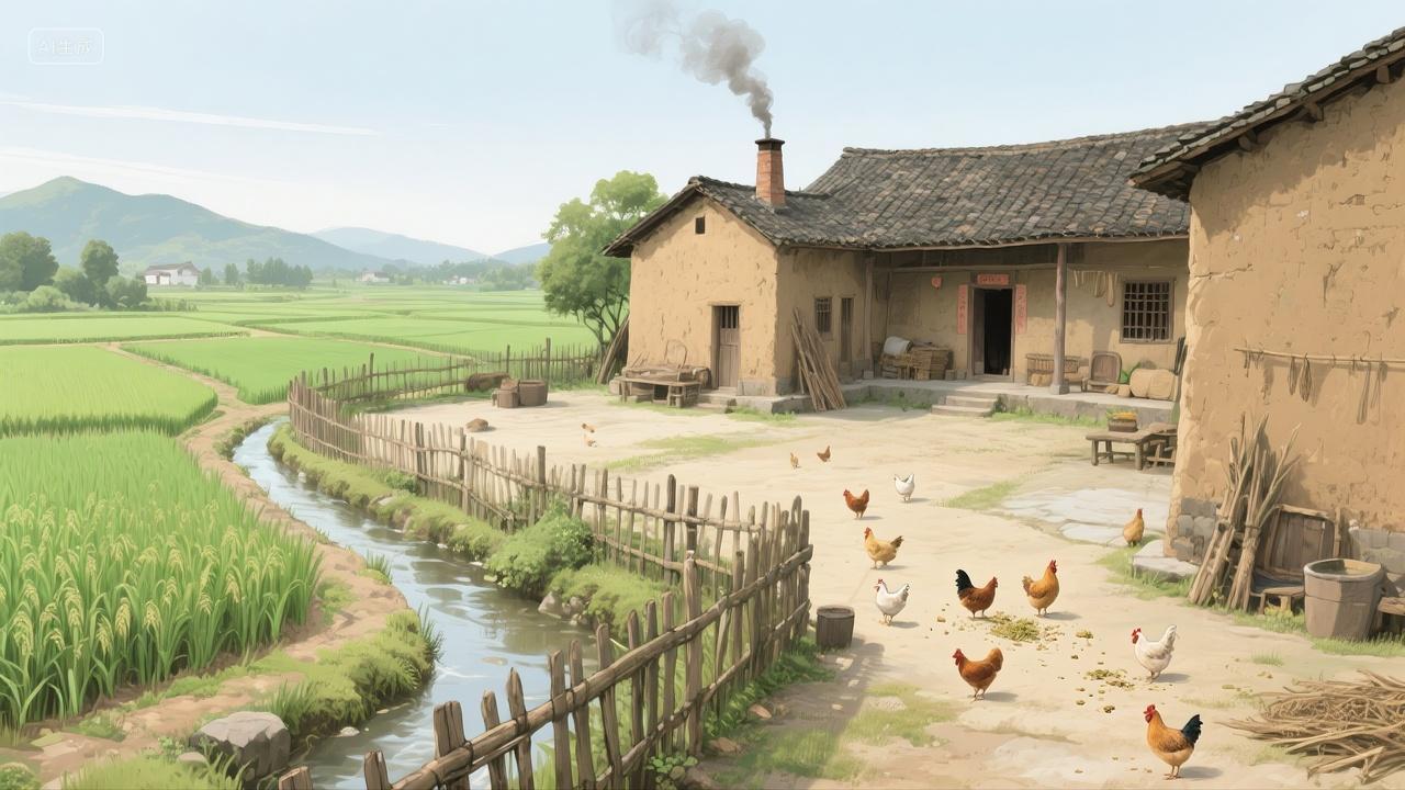 乡村农家小院田园风光