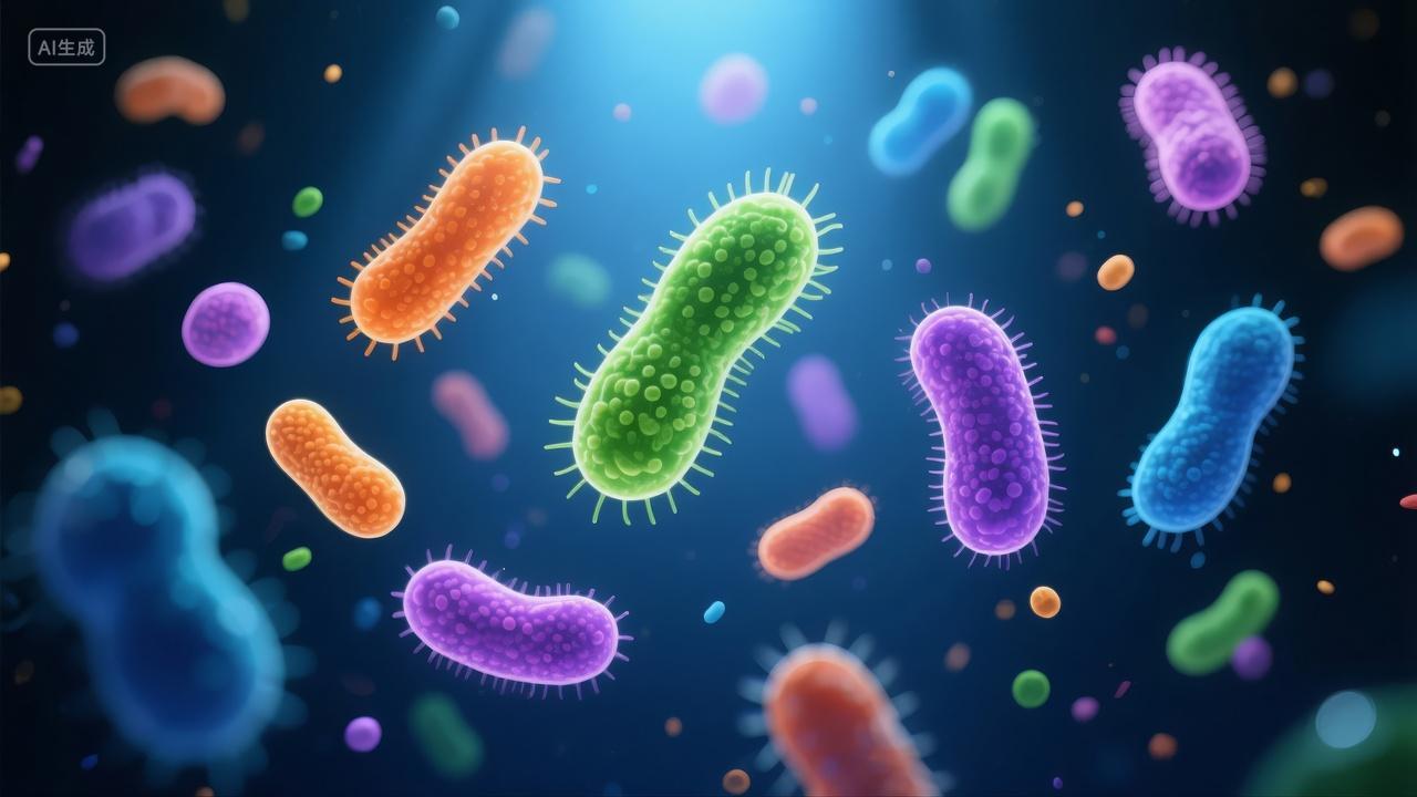 细菌病毒微生物细胞医学科研科技背景图