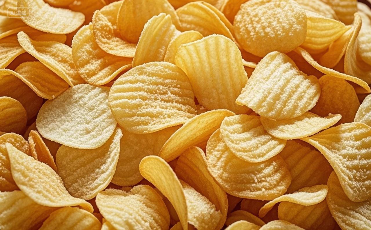 香脆薯片零食小吃休闲食品特写背景图