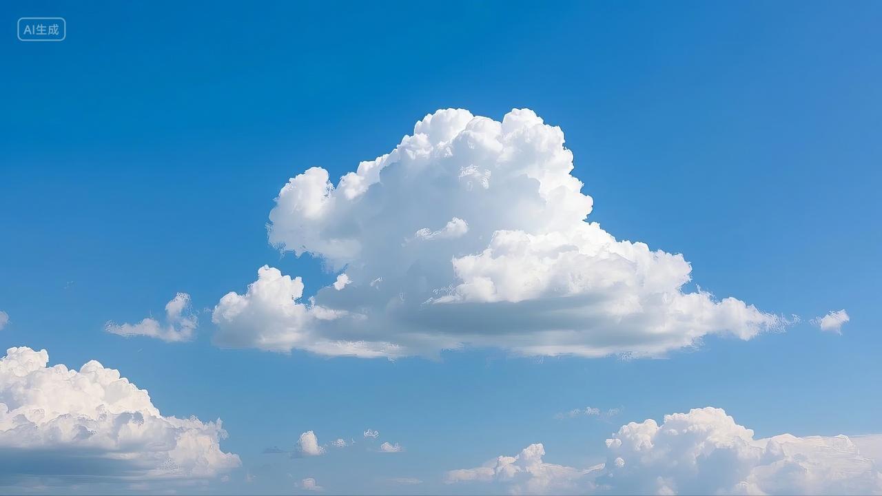 蓝天白云纯净天空自然天气晴朗背景图