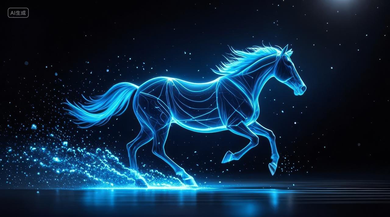 科技AI抽象光线马能量背景
