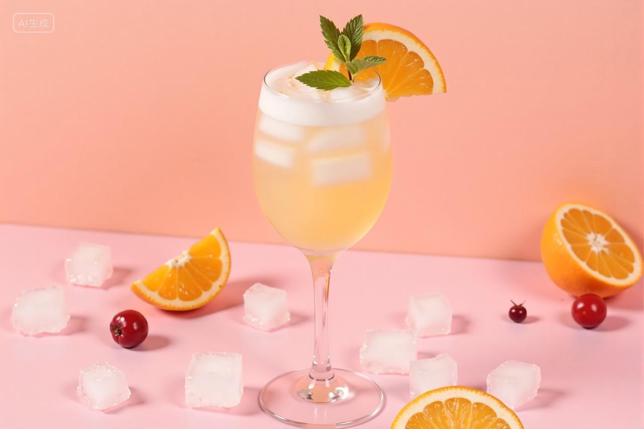 清爽橙味饮品清新橙味冰饮电商夏日清凉饮品果汁海报设计主图详情页