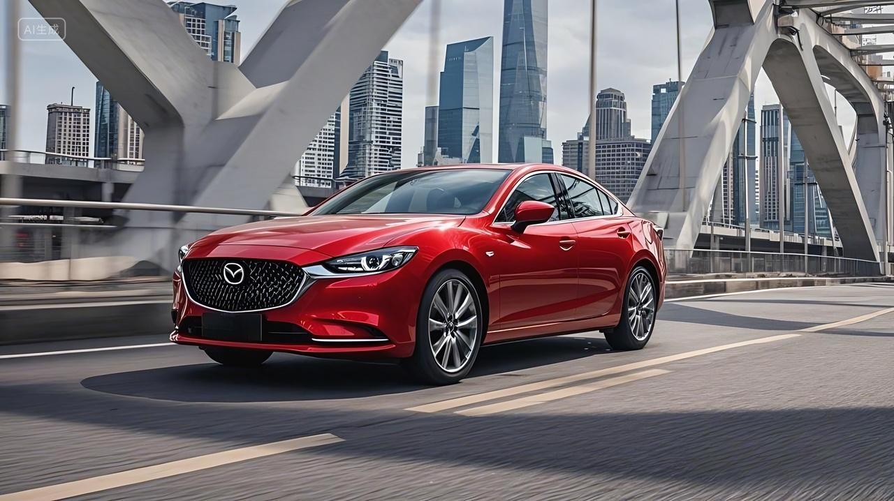 一辆红色车在路上停靠在路边通用概念车产品图