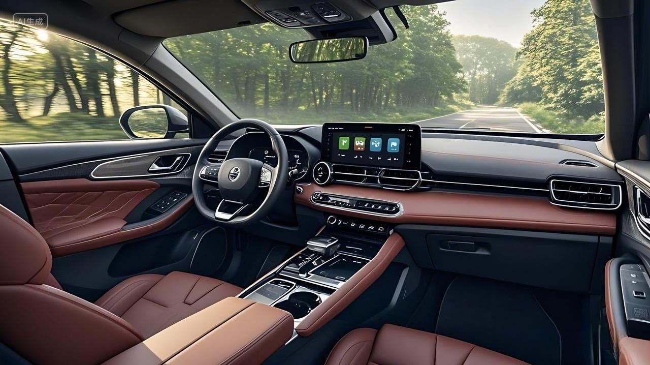 简约现代汽车内部的局部图片