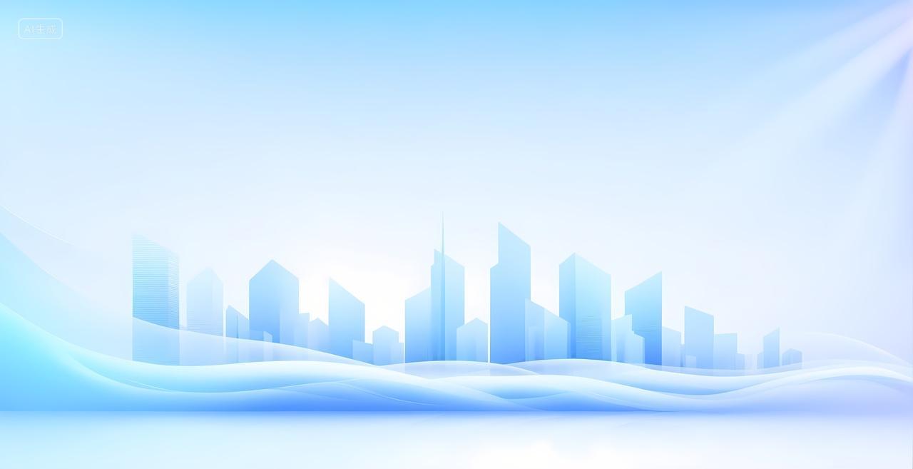 城市天际线未来感城市剪影摩天大楼抽象艺术科技感背景
