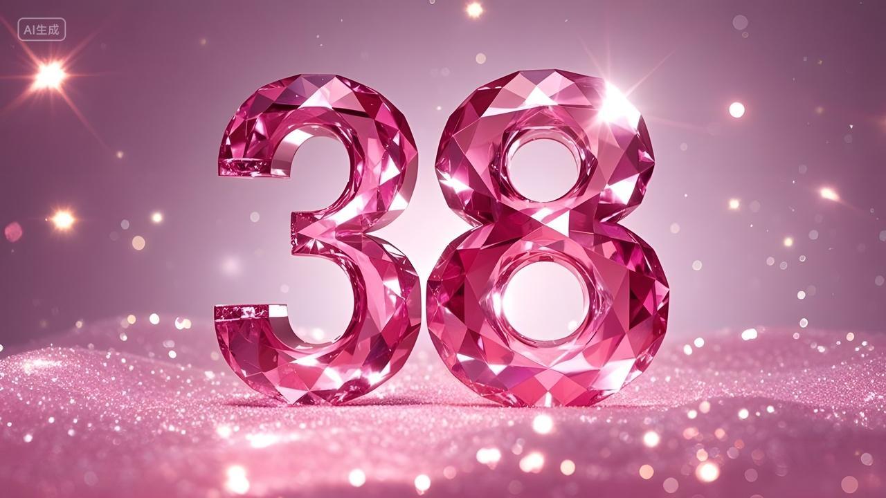 38妇女节创意数字炫彩璀璨