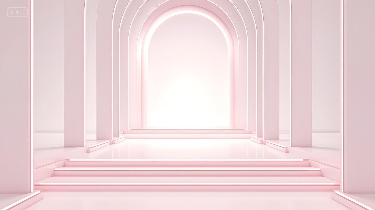 3.8妇女节电商展台粉色美陈与展示台