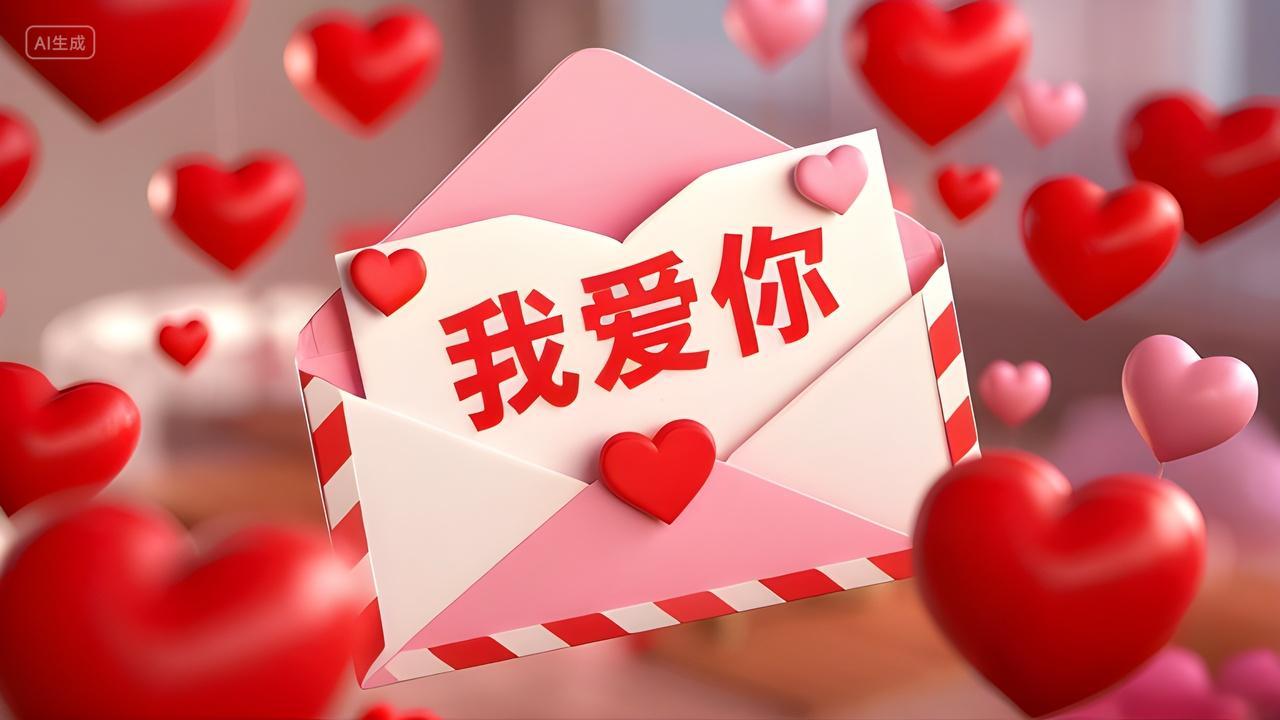 3D立体信封爱心我爱你七夕情人节520浪漫爱情