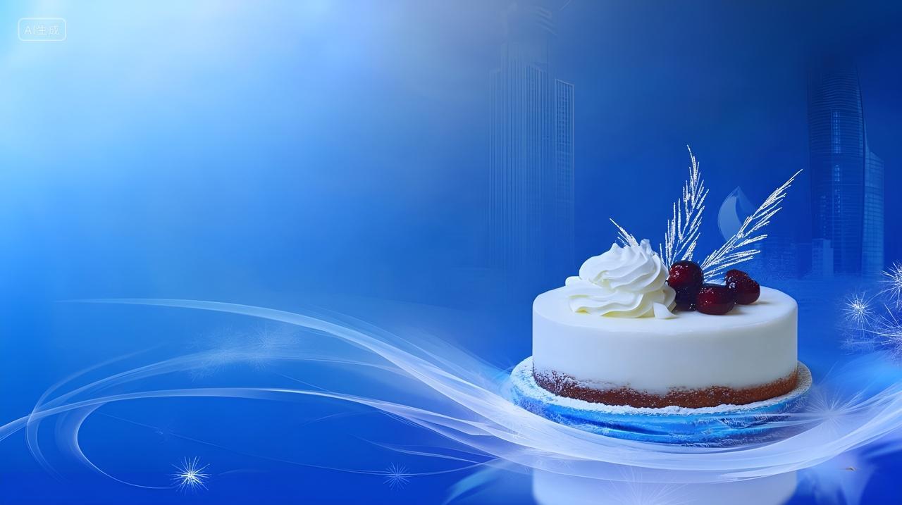 生日蛋糕过生日蓝色背景