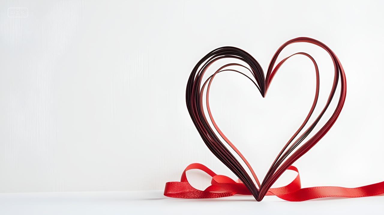 爱心心形丝带七夕情人节520背景素材妇女节