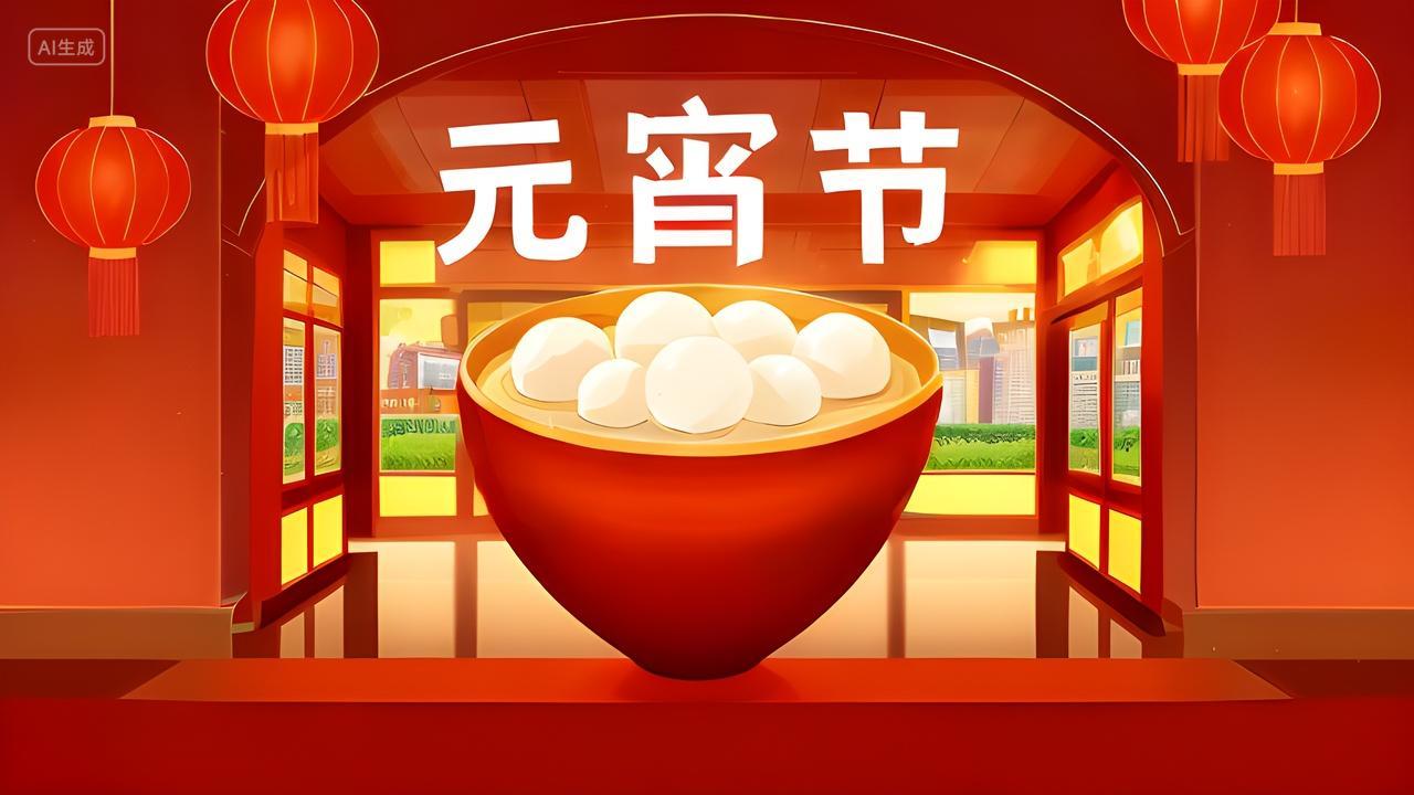 元宵节汤圆插画背景