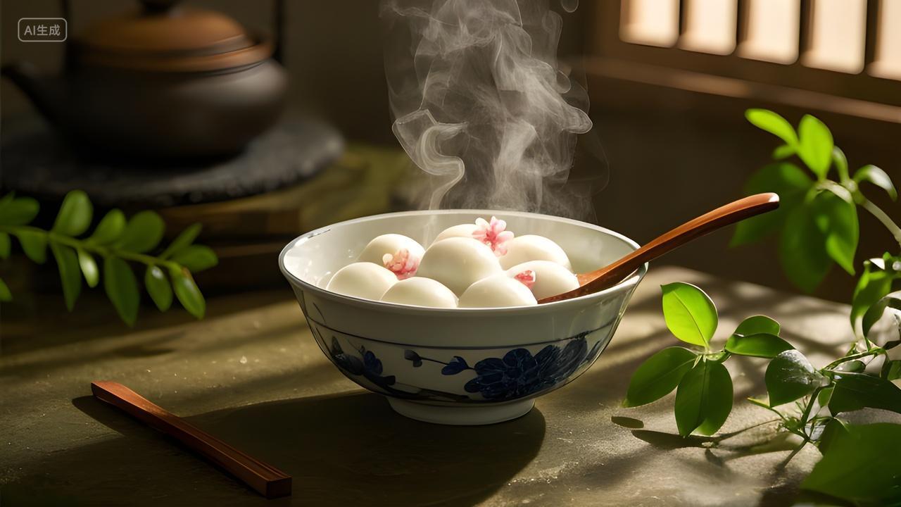一碗热气腾腾的汤圆元宵节