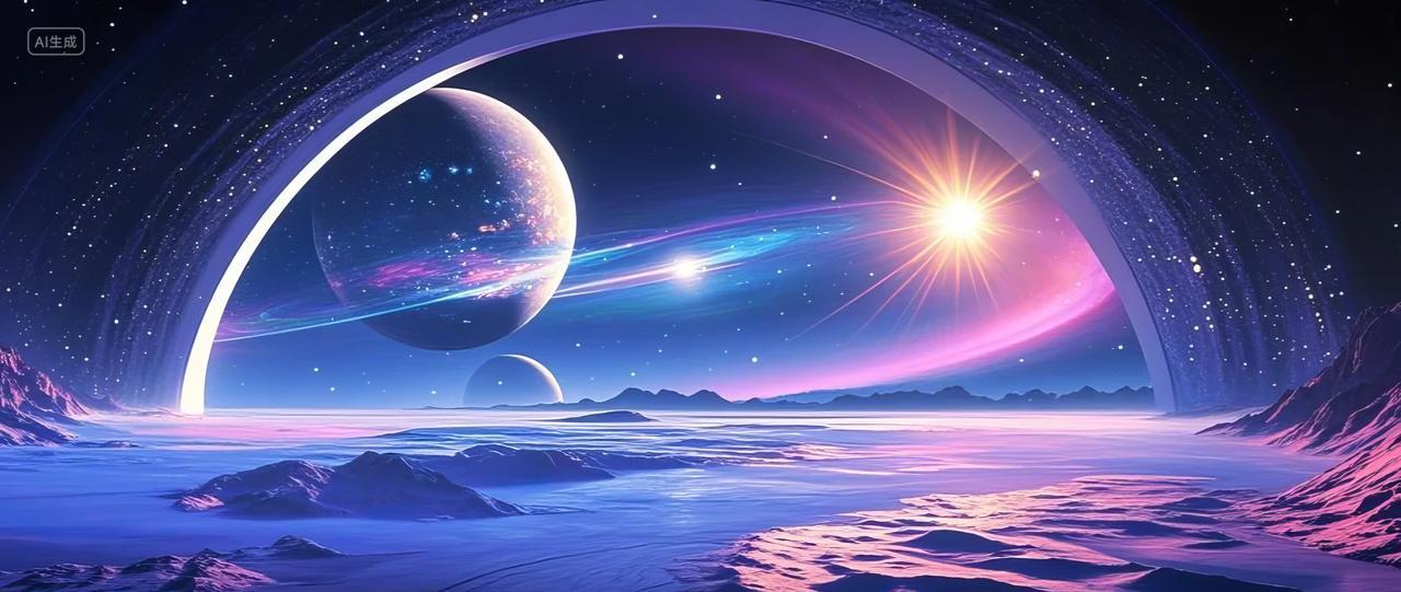 科幻科技星空宇宙行星夜空星球行星天文天体航天梦幻背景图