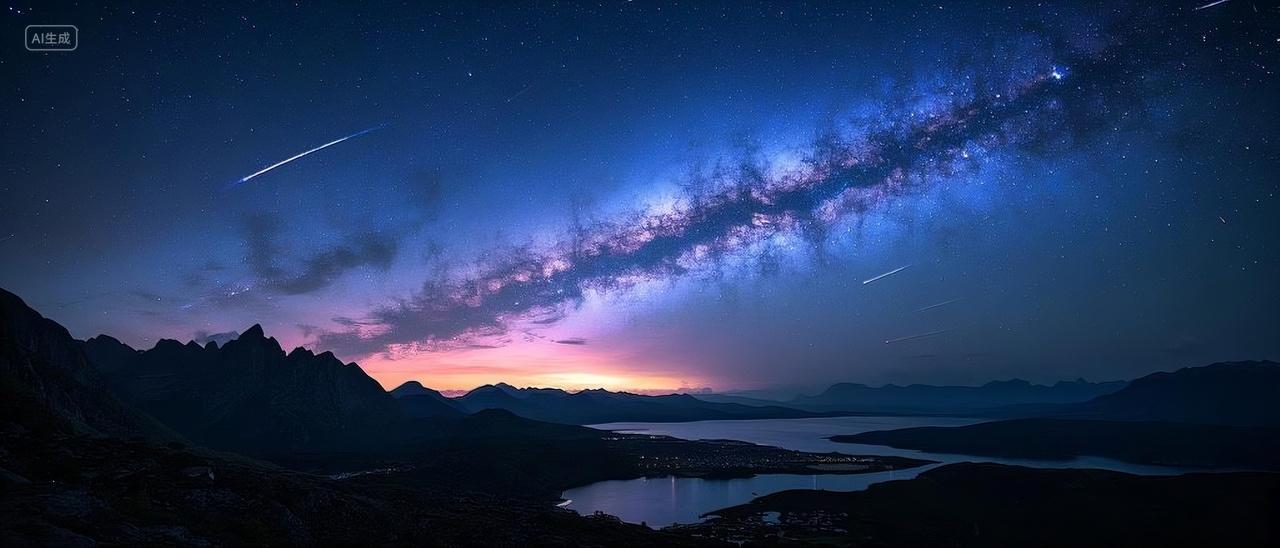 唯美夜空天空背景图蓝色天空科技背景浩瀚宇宙风景海报背景平面设计