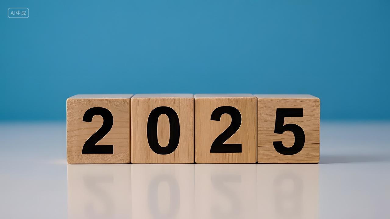 年终总结2025蛇年新年简约数字跨年元旦节艺术数字展示图