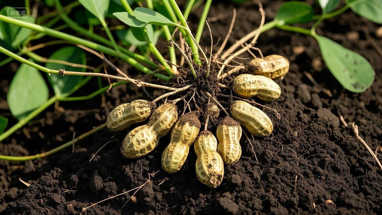 在地里的新鲜花生新鲜饱满绿色健康营养农作特农产品食口美食