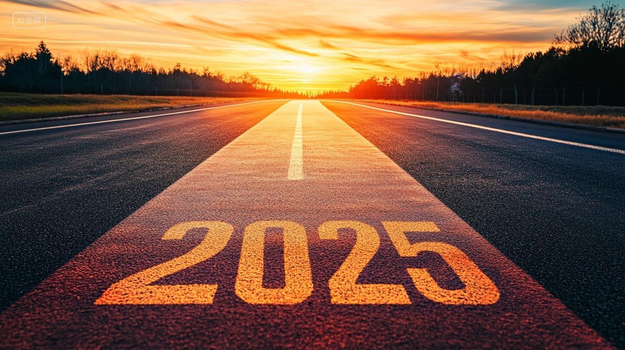 年终总结早上日出跑道迎接2025新年蛇年元旦节新征程的营销激励励志推广企业文化企业精神