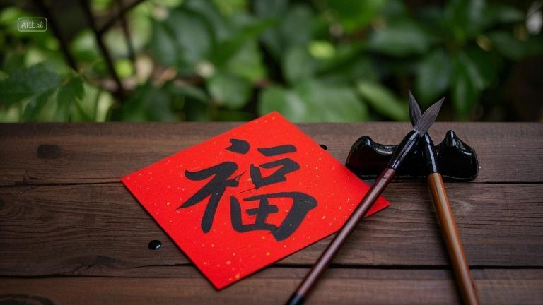 2025年新年蛇年新春过年用毛笔写福字春节新年书法图片