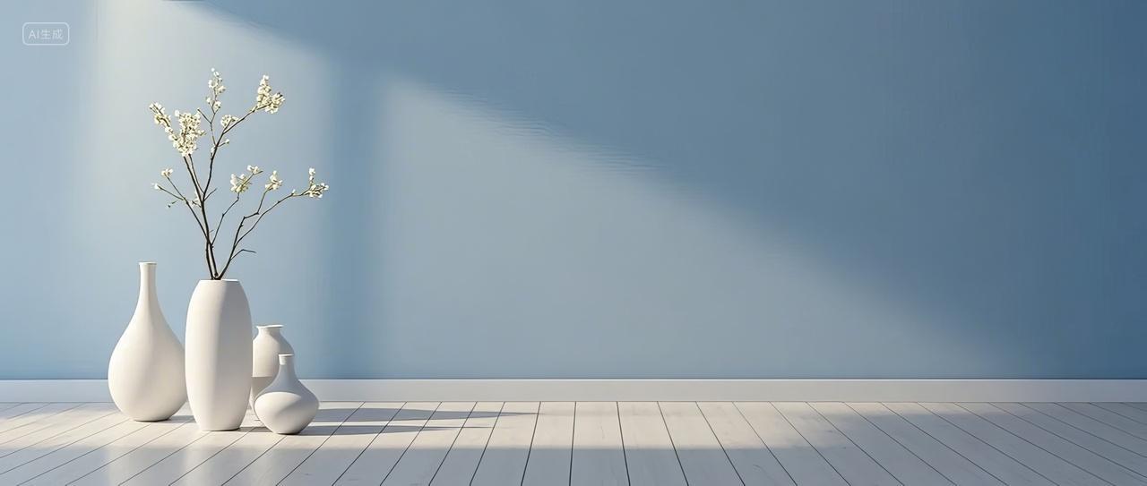 北欧简约花瓶摆件装饰客厅空间软装陈设布置背景图banner