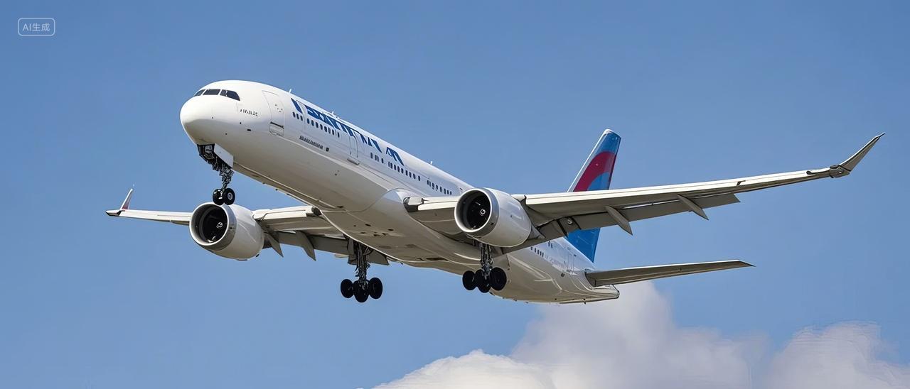 航空运输客机飞机蓝天白云交通运输航空器飞行图