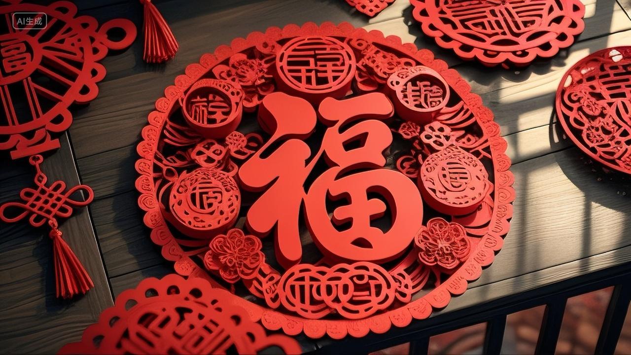 春节过年新年元旦红色剪纸福字2025年新年蛇年新春春节喜庆吉祥贴纸