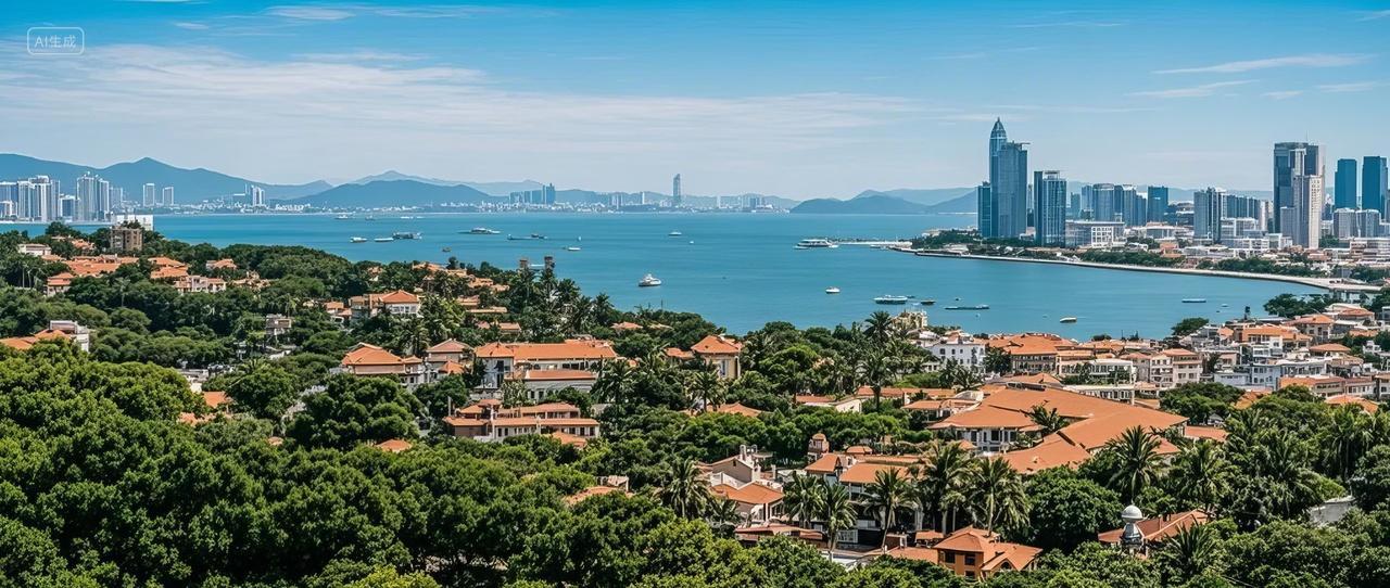 城市厦门鼓浪屿名胜区现代滨海都市景观旅游胜地