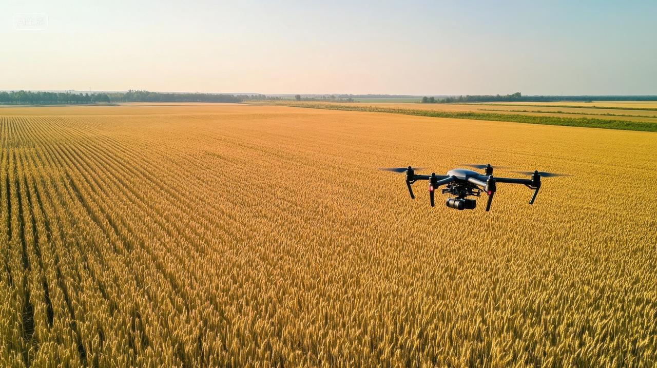 无人机航拍麦田